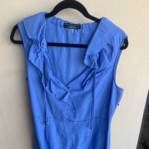 GORGEOUS Ellie Tahari Dress for Nordstrom Linen Blend Periwinkle 12 NWOT